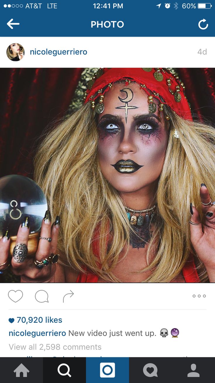 Halloween Makeup Ideas : Creepy Fortune teller makeup - InspiringPeople ...